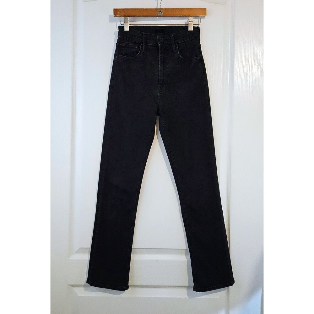MOTHER High Waisted Rider Ankle in Not Guilty Black Made in the USA Sz 24 00